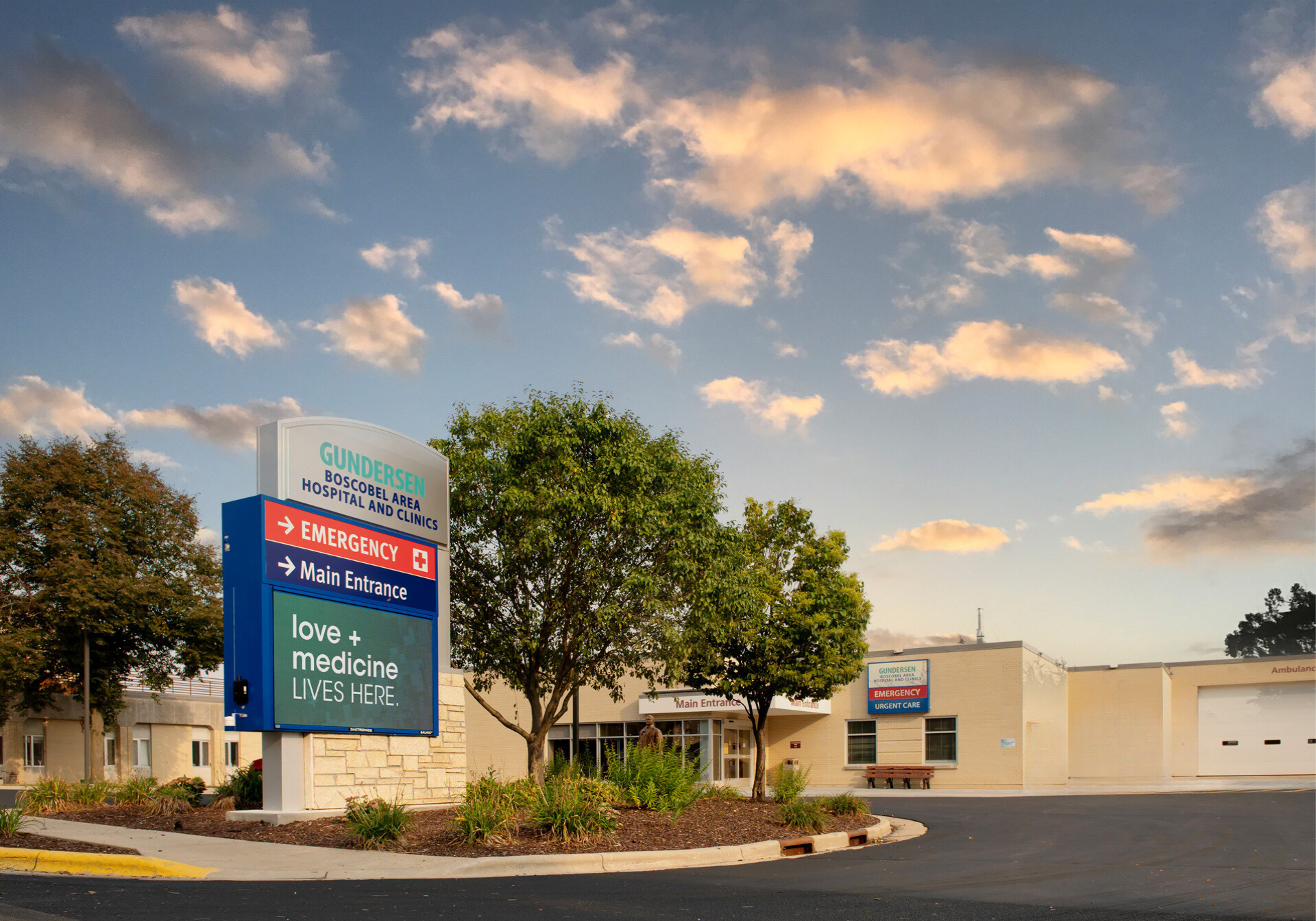 Exterior of Gundersen Boscobel hospital.
