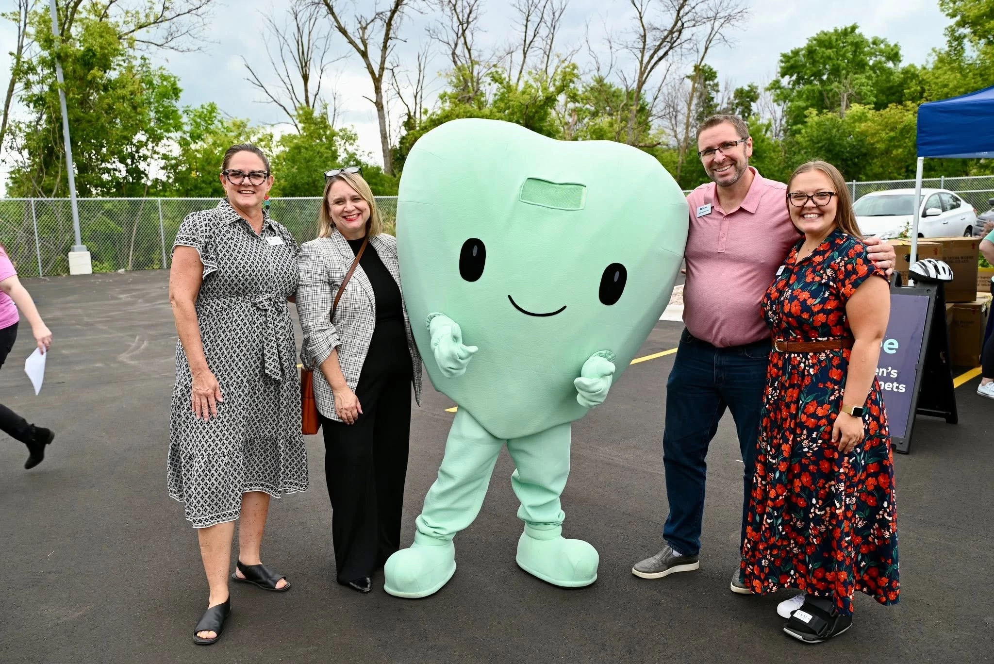 Little Empathy Mascot interacting with patients at community events