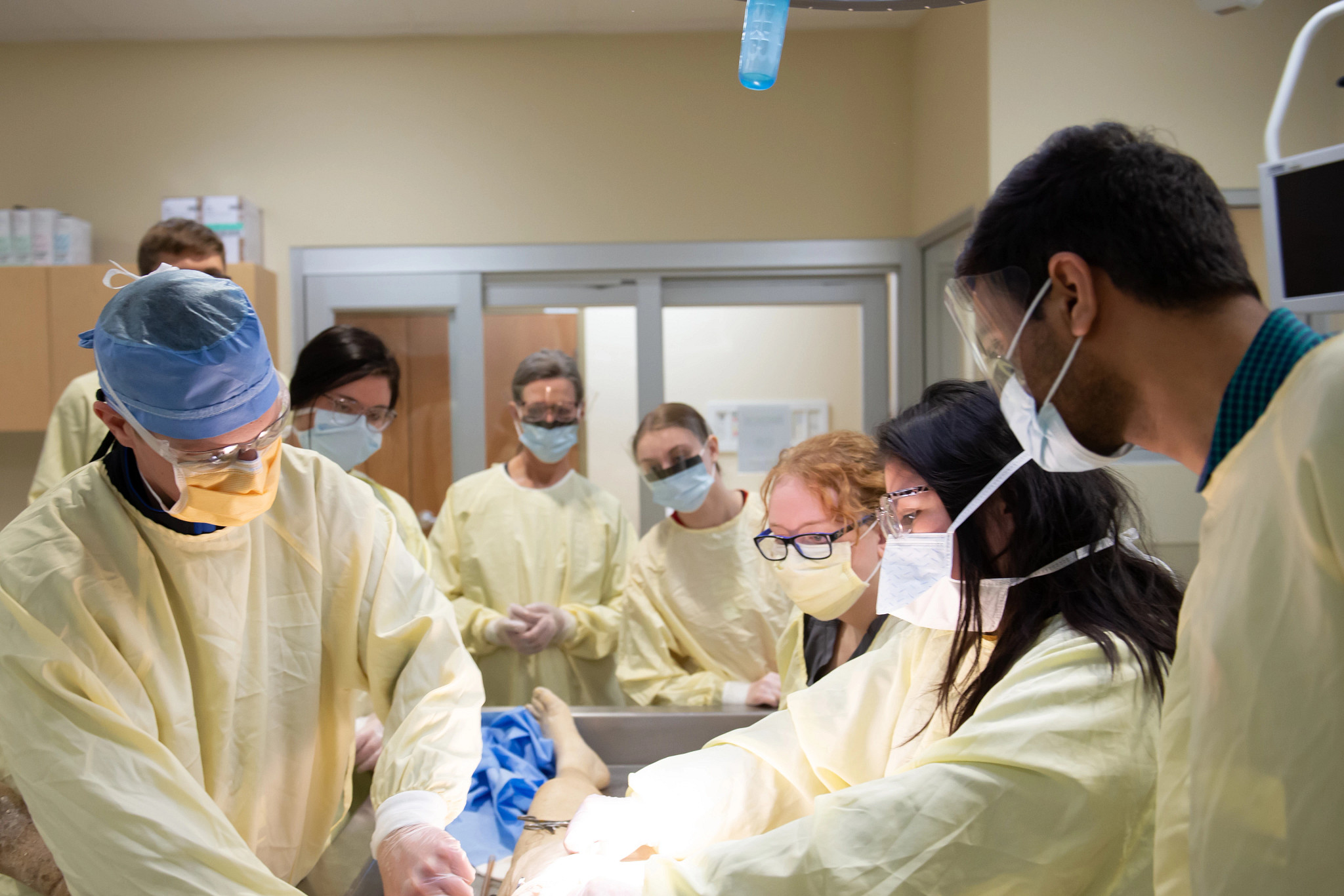 team-of-residents-in-mock-surgery