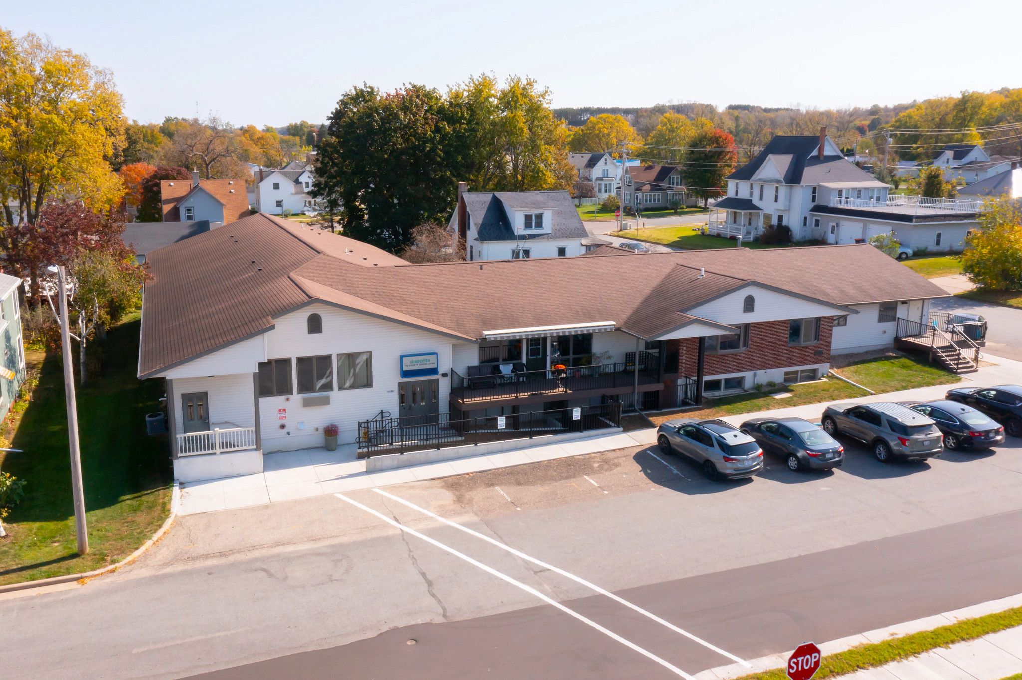 Aerial view of Gundersen Tri-County Senior Living facility.