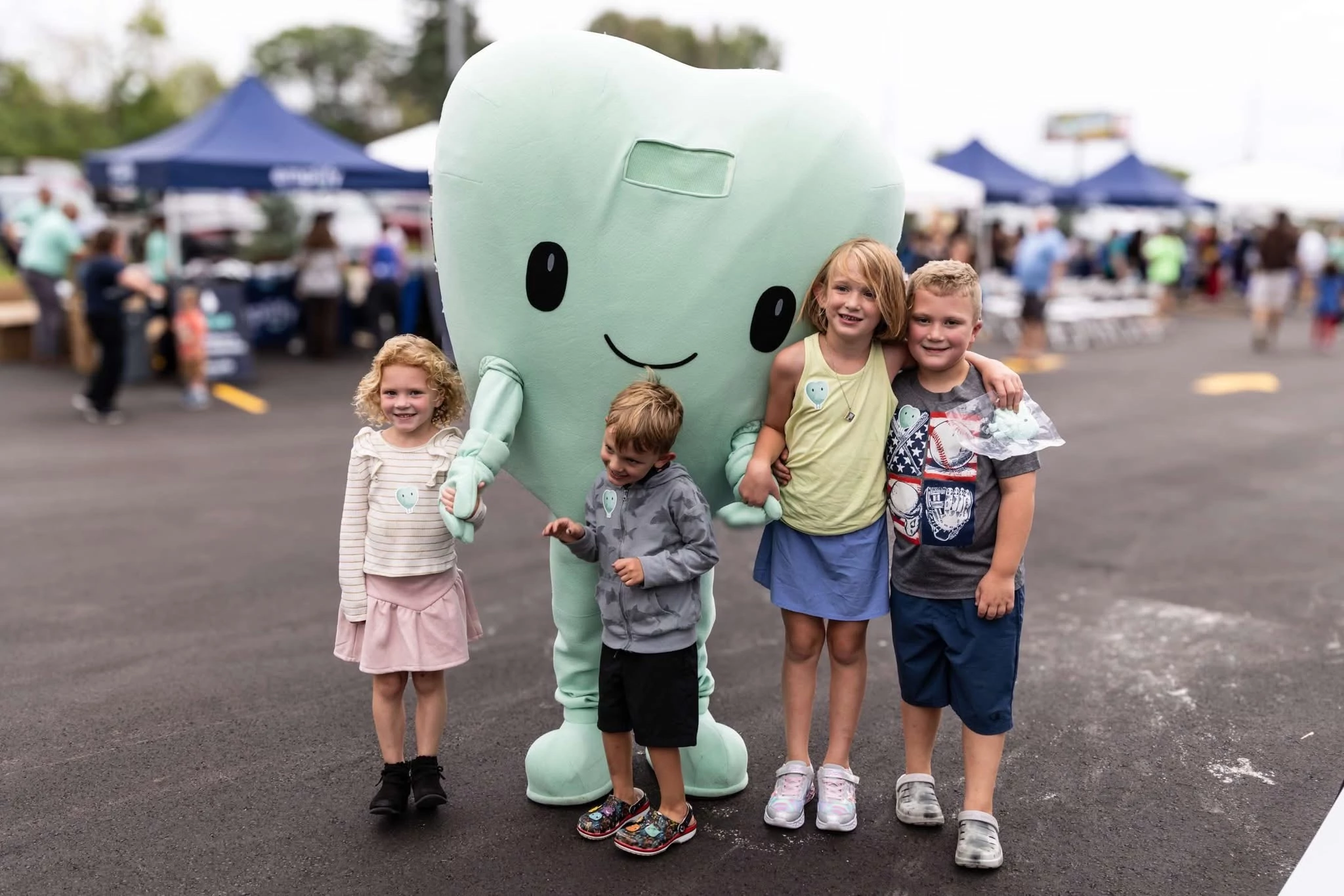 Little Empathy Mascot interacting with patients at community events