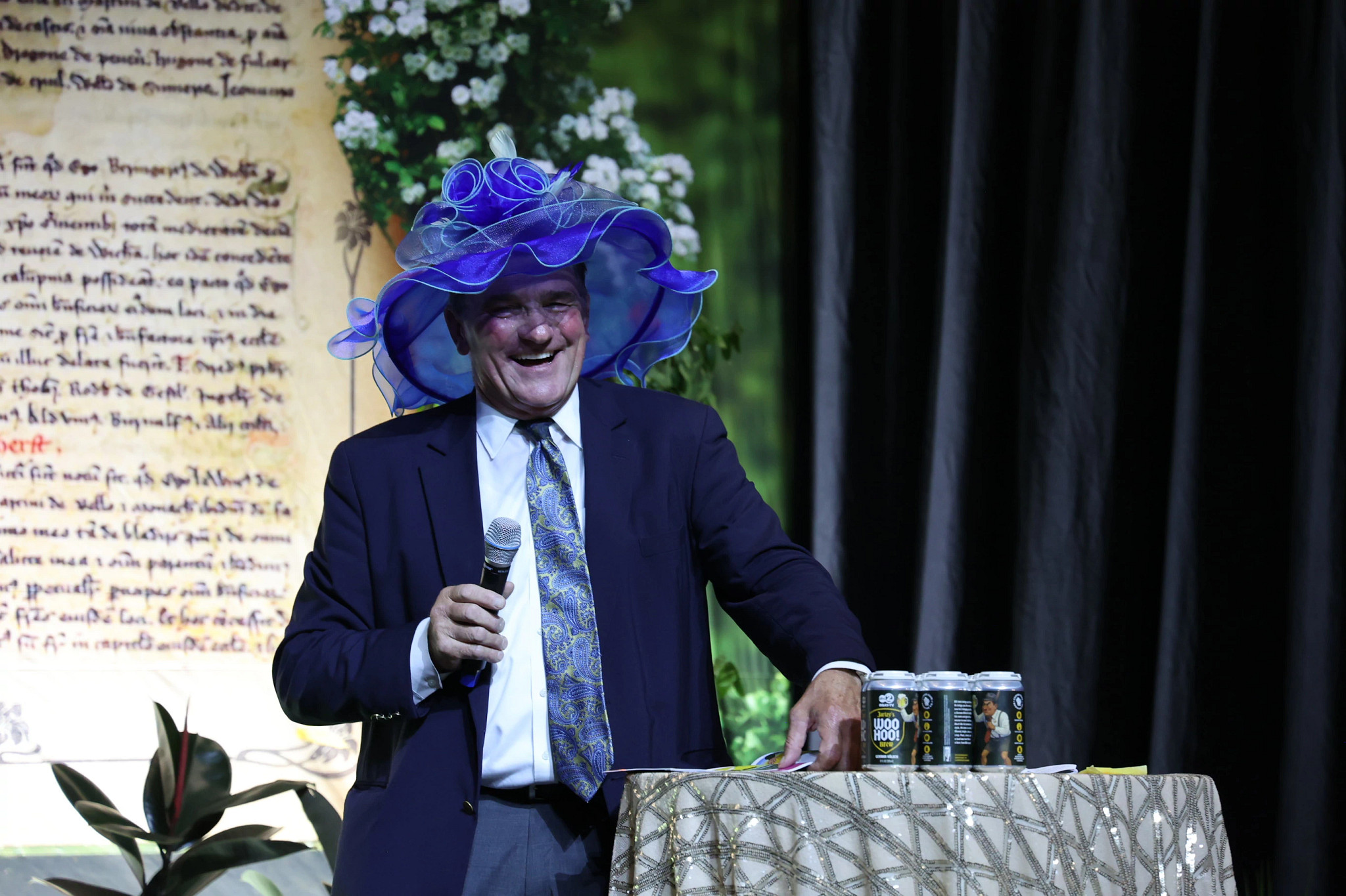Bill Jartz wearing fun hat at the 2025 Black Tie & Blue Jean Extravaganza
